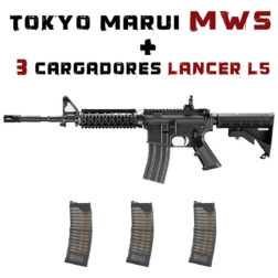 Pack M4 MWS Gas Blowback y 3 Cargadores Lancer L5 - Tokyo Marui