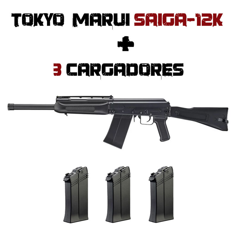 PACK Saiga-12 GBBR y 3 Cargadores - Tokyo Marui