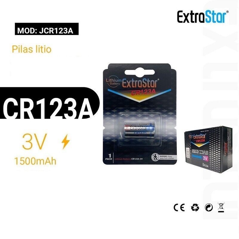 Alternative view of Bateria CR123A 3V - Extrastar