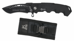 Navaja Táctica Engomada con funda H8,5cm K25 - Negro