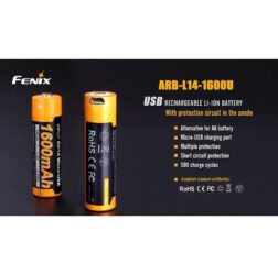 Bateria 1600U AA 1.5V 1600mAh Recargable por Micro-USB Fenix - Imagen 4