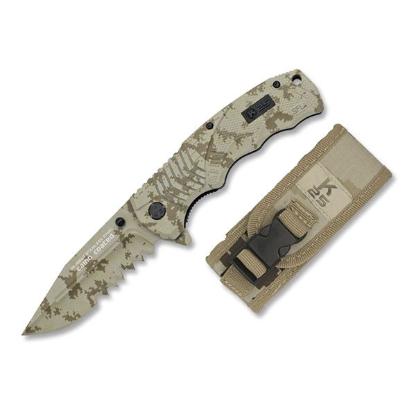 Navaja Táctica Siroco con funda H9,3cm K25 - Pixelado Boscoso