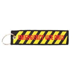 Alternative view of Llavero Cinta Tela Rectangular Danger - Amarillo y Negro