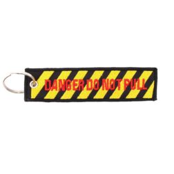 Llavero Cinta Tela Rectangular Danger - Amarillo y Negro