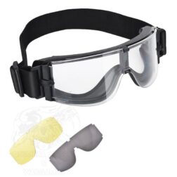 Gafa tipo X800 con 3 lentes y funda - Negro