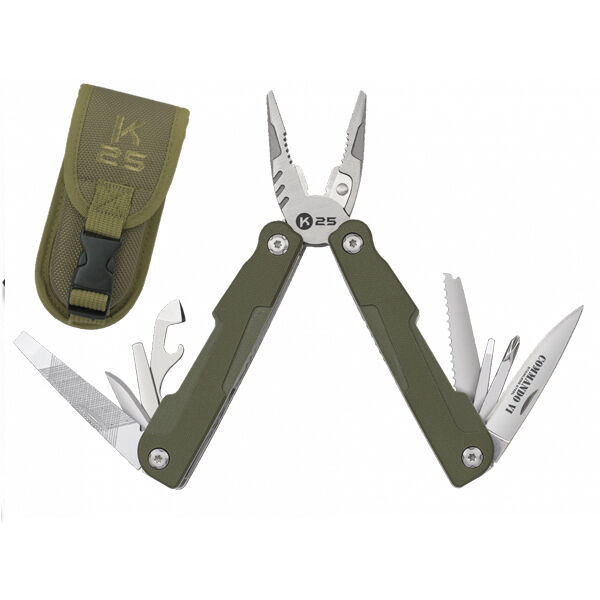 Alicate multiusos táctico Commando VI con funda K25 - Verde