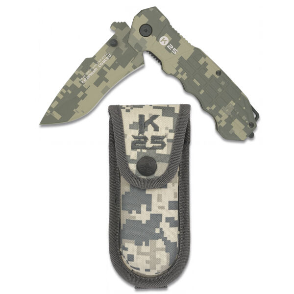 Navaja Táctica Titanium Con Funda H9.3cm K25 - ACU