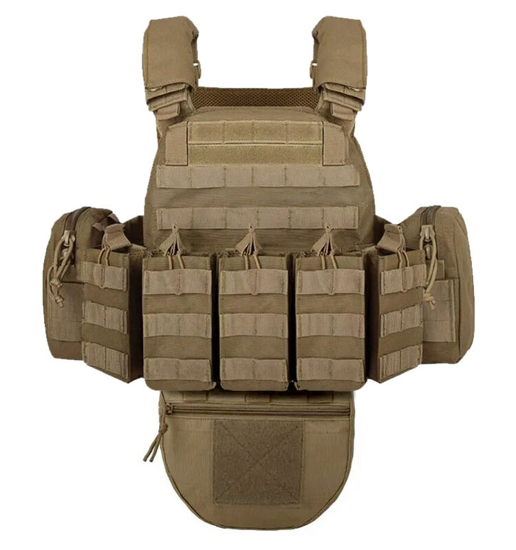 Chaleco Tactico tipo DCS Plate Carrier V2 y pack de pouches abiertos para 5.56 Yakeda
