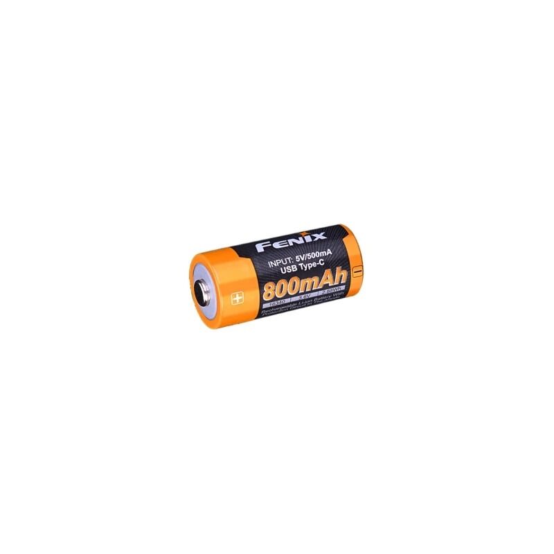 Bateria 16340 RCR123a 3.6V 800mAh Recargable por USB-C Fenix