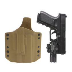 Pistolera Rígida Kydex Para Glock 17 con Linternas X300 y X400 Warrior - Coyote - Imagen 3