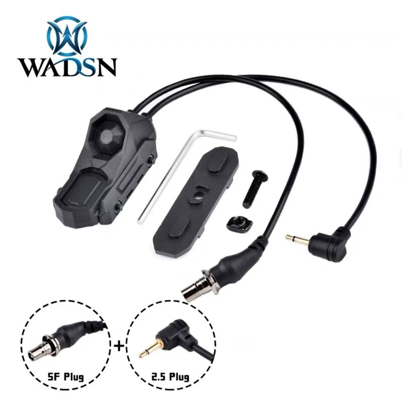 Switch Remoto Doble tipo AN para KeyMod-M-LOK y Rail 22mm Conector SF y 2.5mm WADSN