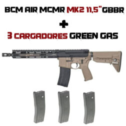 PACK M4 BCM Air MCMR MK2 11,5" GBBR Ver. Asia + 3 Cargadores Green Gas - VFC - Bitono