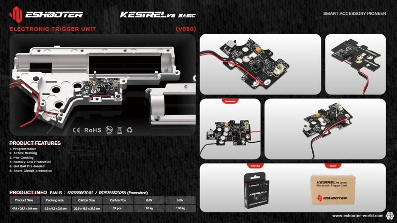 Alternative view of Gatillo Electronico Kestrel para V2 Basic Cableado Trasero - E-Shooter