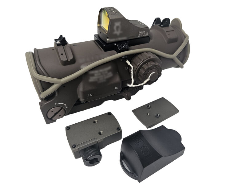 Visor Tipo Elcan Specter DR Gen3 1-4X Con Red Dot DOC - Holy Warrior - Dark Earth