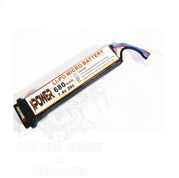 Bateria Lipo 7,4v 680mah 20C para pistola electrica Ipower